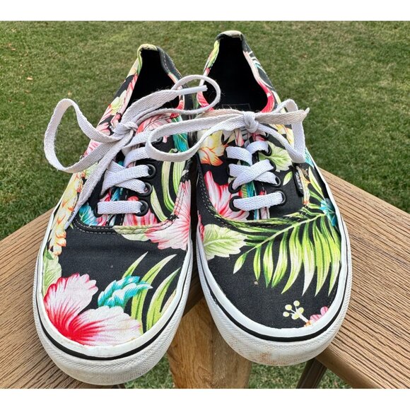 Thrashed Vans Era Low Top Sneakers HAWAIIAN FLORA 5000200 W 8 M 6.5 - Picture 14 of 15